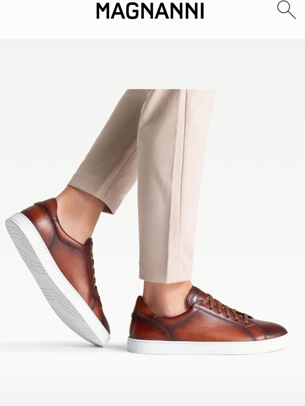 Magnanni men Elonso Leather Sneaker
Color:Cognac 
$445 size 10.5 like new/no box
